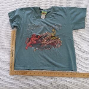 Cartoon Network Vintage Cloth Tag Kids Sz 6-7  Scooby Doo Dragon & Tiger T Shirt
